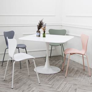 더조아 유니테이블 사각1000 화이트 라운드 테이블 인스타감성