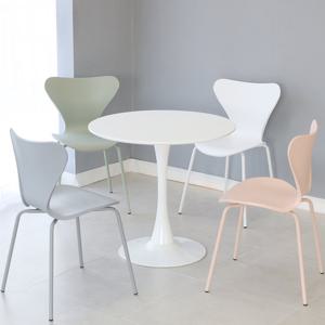 더조아 유니테이블 원형600 화이트 라운드 테이블 인스타감성