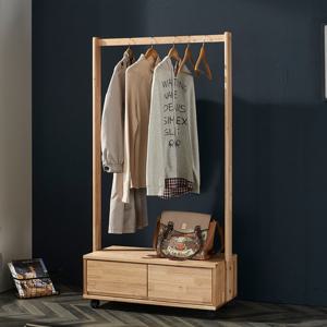 참죽 원목 1단 이동식 행거 옷정리대 티셔츠 정리함