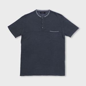 빠니깔레 [Made In Italy] 배색 리넨 오픈 티셔츠 F-ETEE28