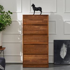 루첸 멀바우 원목 미니 5단 폭좁은 침실 옷 서랍장