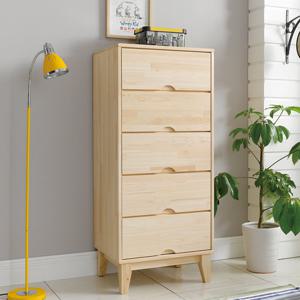 편백 원목 미니 5단 수납장 폭좁은 침실 옷 서랍장