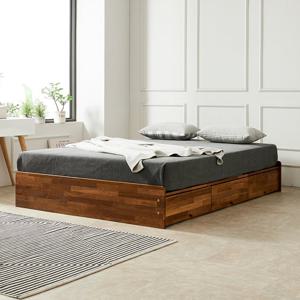 멀바우 원목 벙커 서랍 무헤드 수납 침대 더블킹