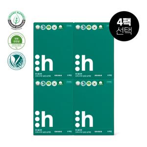 [4팩] 한나 올코튼 오버나이트 유기농커버 순면 생리대 4팩(8p) 32개입