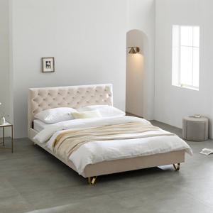 퍼니코 오로라 앤틱 매립형 벨벳 침대 프레임 K