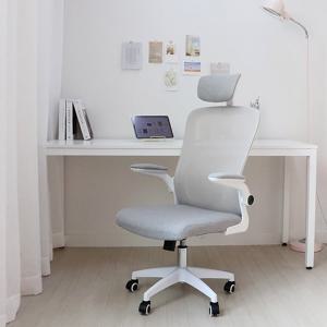 로고스토리 플립형 컴퓨터의자 플리하이 헤드형 화이트프레임