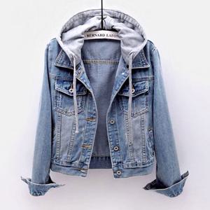 여름자켓 여자 봄 가을 재킷 데님 청자켓 후드 탈부착 가능