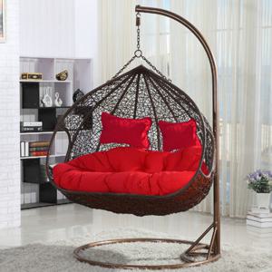 [수오] 커플가든 360도회전 2인 라탄그네의자(러그증정)