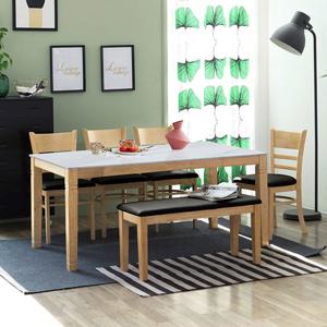 베스트리빙 제니스 캘빈 12T 포세린 세라믹 6인용 식탁 테이블 세트/벤치형