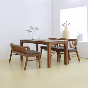 [헤닝] 린느 6인용 원목 식탁세트-벤치형