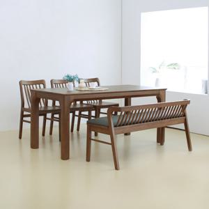 [헤닝] 에버딘 6인용 원목 식탁세트-벤치형