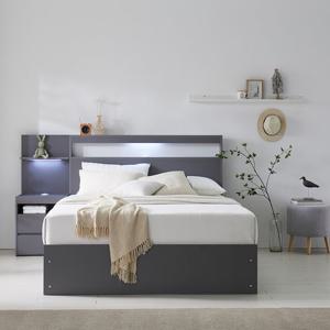 에스텔 수납 LED침대 프레임 SS