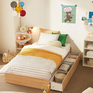 누보 무헤드 빅서랍 수납침대 프레임 SS+본넬 양면매트리스