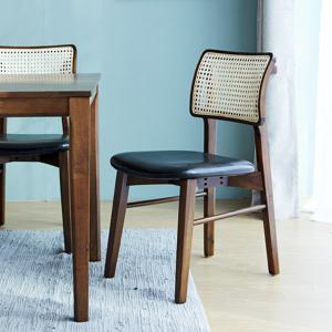 베스트리빙 한스 인테리어 카페 라탄 원목 식탁 의자 1개