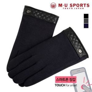 [M.U] 가죽누빔커플 스마트터치 남성 모장갑 MN-35501