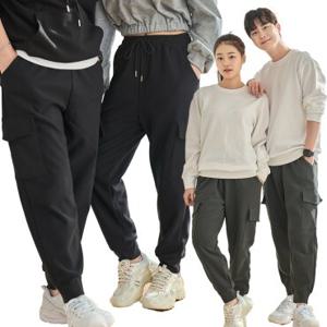 남여공용 겨울 방한 안감 기모 후리스 밴딩 카고조거팬츠 털바지