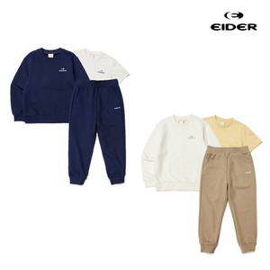 [백화점]아이더 [택가 139,000원] 키즈 에센셜 아동 1팩 의류 3종 세트 (맨투맨+조거팬츠+반팔티) JUU23201