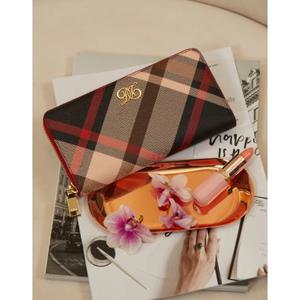 닥스 액세서리 여성 24FW 스테디셀러레드 체크 가죽 지퍼형장지갑 WCWA4F700R2