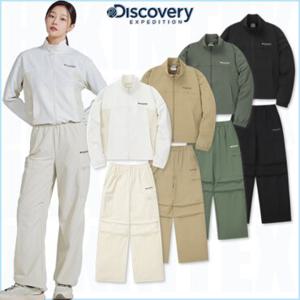 [백화점]디스커버리 24FW 신상품 DWTR44044DWTP44044 신규 색상 입고 여성 우븐 트레이닝 자켓 스트링 와이드팬츠 세트 여자 츄리닝 HKTR