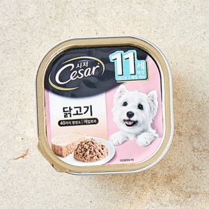 시저 11세 이상 닭고기 캔 100g 강아지 사료