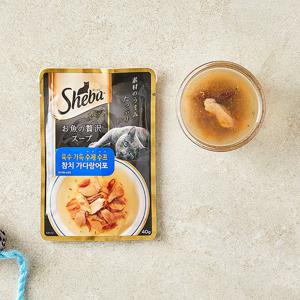 쉬바 수제수프 참치 가다랑어포 파우치 40g 고양이 간식