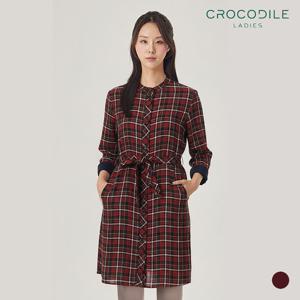 [크로커다일레이디] 체크원피스형롱블라우스_CL0FBL205