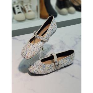 [한슈]마카롱 스팽글 트위드 메리제인 플랫 1cm AHS267002la