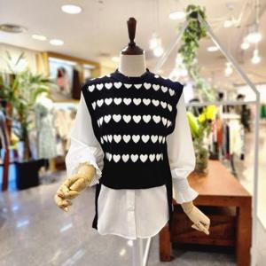 [멜로디가든]  M4S2K116_하트조끼셔츠 니트