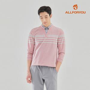 [올포유] [모델착장] 남성 셔츠 레이어드 스트라이프 티셔츠 AGTYL1311-403