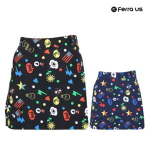 [티엔디]여성 여름 골프웨어 골프 냉감 패턴 A라인 스커트