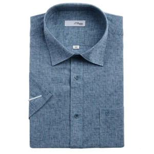 [듀퐁셔츠]  SE4MM12HS706SGE_린넨 믹스 반팔 일반핏