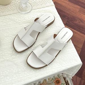 샵앤) 사이드오픈 여성 소가죽밴딩 샌들 GR-WSE-3427-화이트