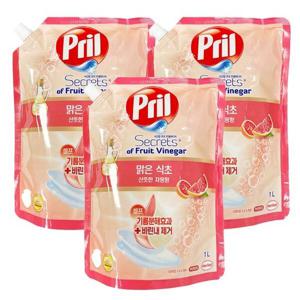 [헨켈] 프릴 맑은식초 산뜻한 자몽향 리필 1Lx3개_