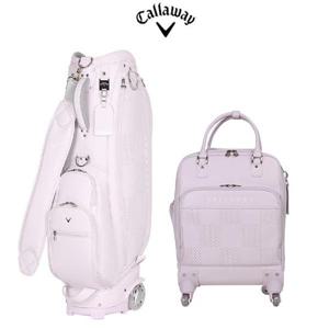 (한국캘러웨이골프) 로즈빌 바퀴 휠 캐디백 보스턴백 세트 핑크
