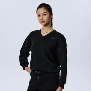 [스파이더] 여성 와플 브이넥 긴팔 티셔츠 SPJFCNRL351WBLK