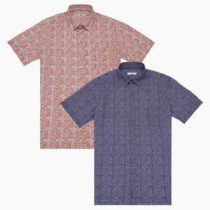 [크로커다일남성]페이즐리 프린트 노멀핏 반팔 셔츠 ARAZXPPWS26