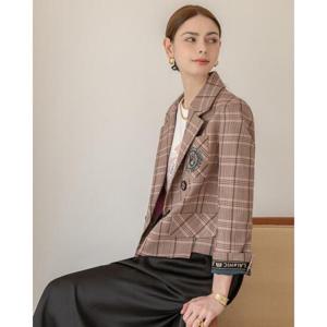 르니앤맥코이 세이브존05 믹스 체크 크롭 자켓 ML04JK211
