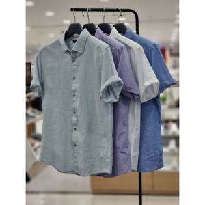 [트루젠]쿨 썸머 네추럴 워싱 린넨 반팔 셔츠(EU5CRM031)4컬러_D