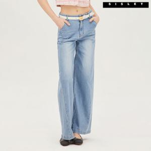 [시슬리]시슬리 사선 절개 와이드 데님 팬츠 SADPA3411_LB