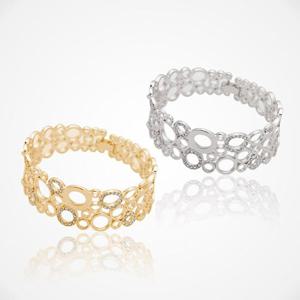 14Kgp 유니크 링 포인트 큐빅 럭셔리 패션 팔찌 US