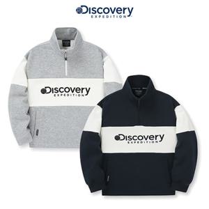 [디스커버리키즈US] (DKTR53046) 키즈 배색 트레이닝 기모 하이넥 맨투맨