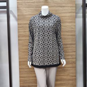 [포라리]시축성이좋은 반하이넥 다이마루블라우스 LA45021