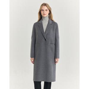 헤지스 여성 24FW 캐시미어 그레이 핸드메이드 롱 코트 HSCO4D0C1G3