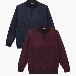 [크로커다일남성]스트라이프 융 하프집업 니트 CDAA9KW4364_JJ