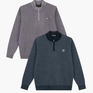 [크로커다일남성]자카드 조직 융 하프집업 니트 CDAA9KW4362_JJ