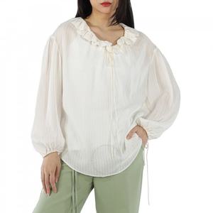 스텔라 매카트니 화이트 핀스트라이프 블라우스 600617 SOA44-9001