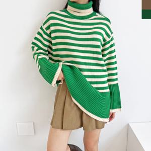 [179st.w]CAT 1082 여자  오버핏 단가라폴라니트