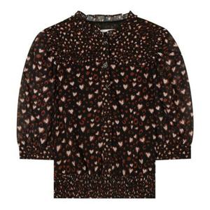 [베스띠벨리]레오파드프릴블라우스  24FWB42406BKP_YS