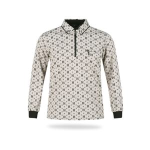 [럭스골프]골피아 JP4A419 남성 반집업 이니셜 패턴 긴팔 골프셔