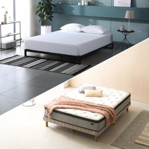 [지누스침대][Q] 트리샤 블랙 침대SET / 컴포트 서포트 하이브리드 30cm 침대 세트 프레임 퀸